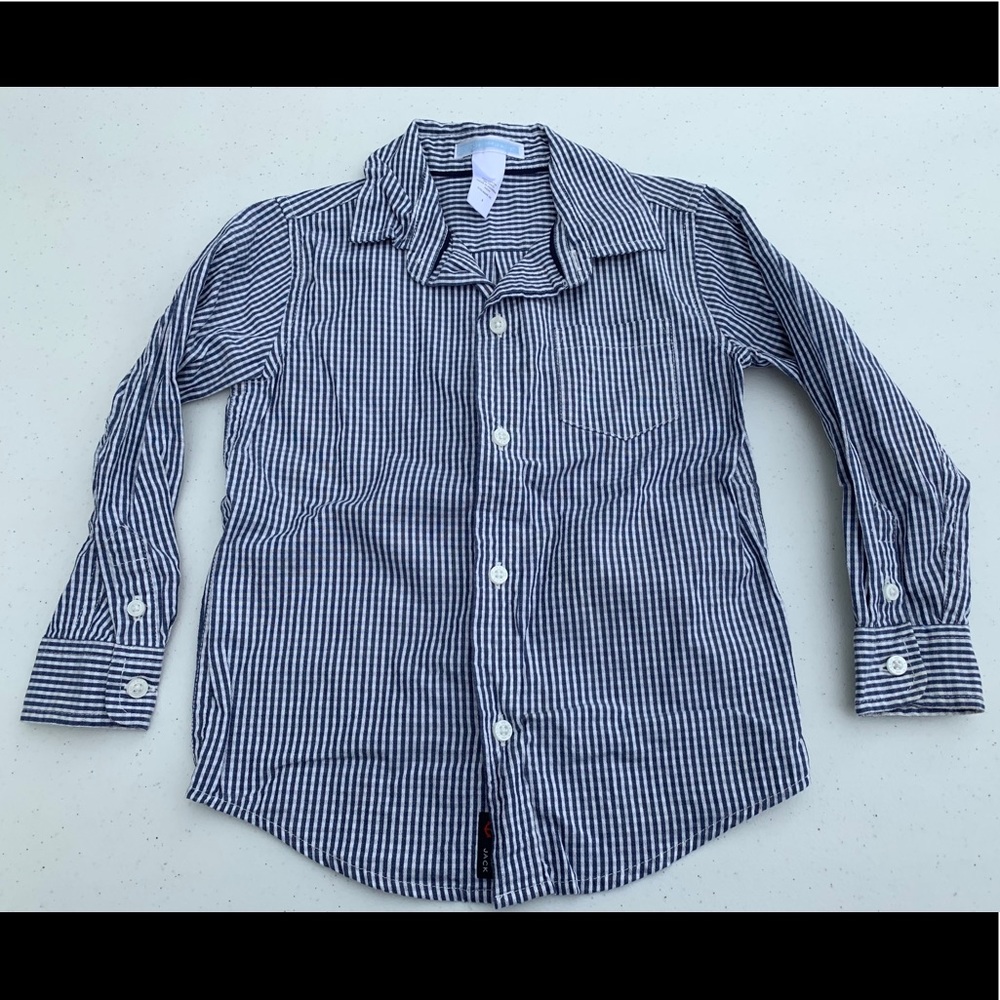 Janie and Jack Boys long sleeve navy button down